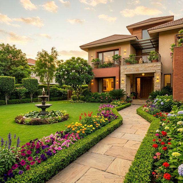 Beautiful residential garden by Green Ganga